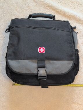 Black Swiss Messenger Bag / Backpack